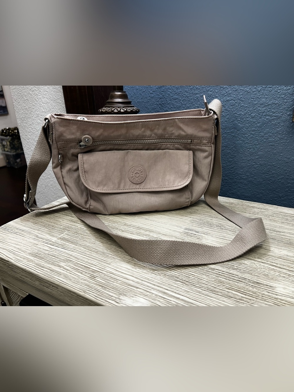 NWOT!!! Kipling Taupe Nylon Messenger Bag with Adjustable Strap